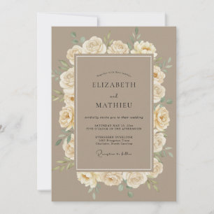 Convites Casamento Rosa Quente Creme Bege