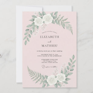 Convites Casamento Rosa Radiante Rosa Bege