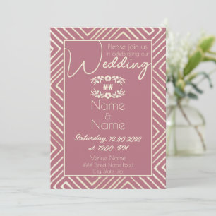 Convites Casamento Rosa-Rosa-Mauve Africano Tribal