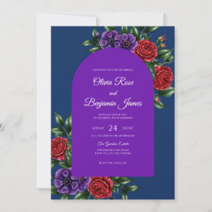 Convites Casamento Rosa Roxa Real