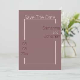 Convites Casamento Rosa Simples Minimalista Salve A Data