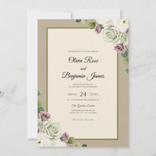 Convites Casamento Rosa Suave Lavanda Bege