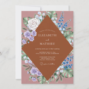 Convites Casamento Rosa Terracota Malva