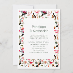 Convites Casamento Rosa Verde Boho Floral Jardim Primavera 
