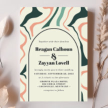 Casamento Rosa Verde-Menta Arco Redemoinho Retro