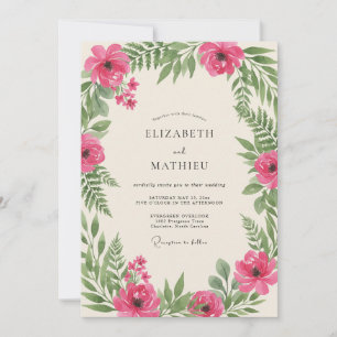 Convites Casamento Rosa Verdejante de Primavera