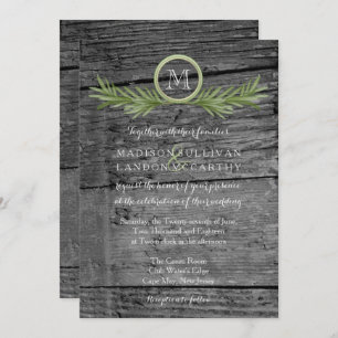 Convites Casamento Rosemary e Rustic Wood