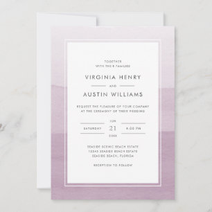 Convites Casamento Roxo Aquarela Moderna