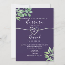 Convites Casamento Roxo Botânico