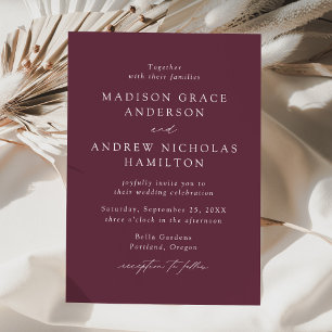 Convites Casamento Roxo com Letra Elegante Moderna