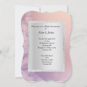 Convites Casamento roxo, cor-de-rosa, ELEGANTE