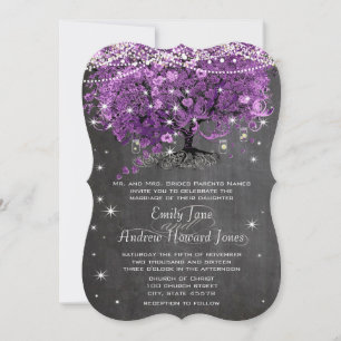 Convites Casamento Roxo de Mason Jar