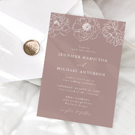 Convites Casamento Roxo Floral Delicado