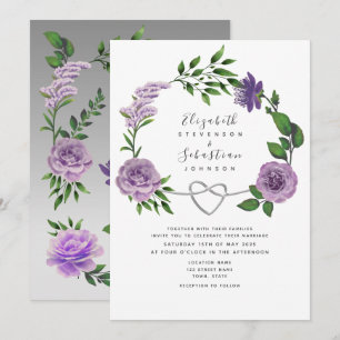 Convites Casamento Roxo Lavanda Boho