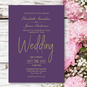 Convites Casamento Roxo Moderno