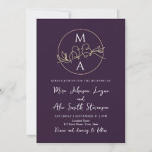 Casamento Roxo Monograma