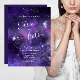 Convites Casamento Roxo Noturno Sky Starlight