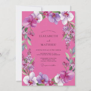 Convites Casamento Roxo Orquídea Magenta