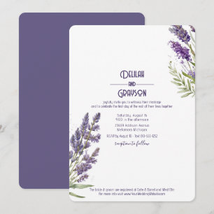 Convites Casamento Roxo-Roxo das Flores de lavanda