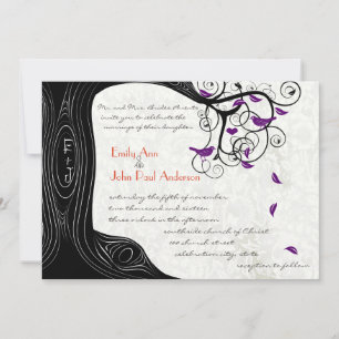 Convites Casamento Roxo-Roxo-Roxo Rústico