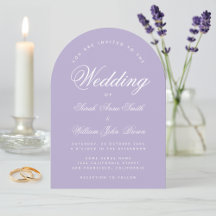 Casamento Roxo Simples de Script Elegante de Arca 