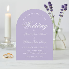 Convites Casamento Roxo Simples de Script Elegante de Arca 