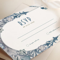Casamento RSVP Art Nouveau Dusty Blue W Morris