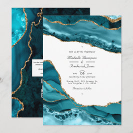 Convites Casamento RSVP de Código de QR de Pedra de Agato T