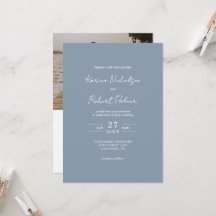 Casamento RSVP de Código QR de Foto Azul de Orçame