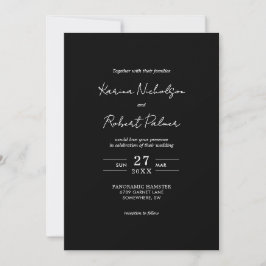 Convites Casamento RSVP de Código QR de Foto Preta de Orçam