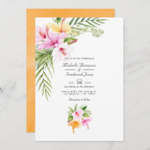 Casamento RSVP de Código QR de Praia Floral Tropic