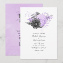 Casamento RSVP de Código QR Floral de Lilac e Carv