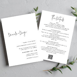 Convites Casamento RSVP de Código QR Simples e Elegante