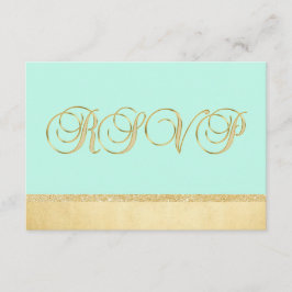 Convites Casamento RSVP Dourado MINT Elegante Personalizado