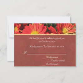 Convites Casamento RSVP flor de margarida laranja