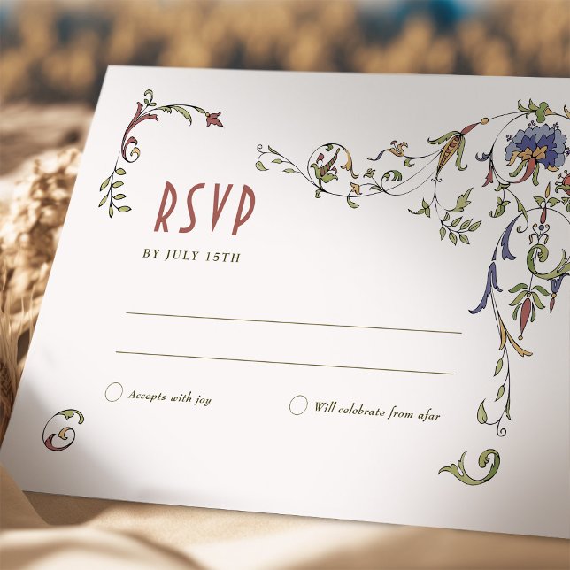 Convites Casamento RSVP Inserir Belle Epoche Vitoriana (Criador carregado)