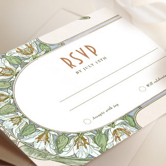 Convites Casamento RSVP Inserir Vintage Art Nouveau por Muc