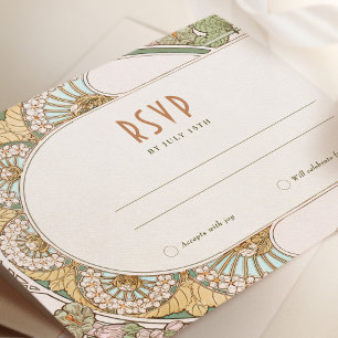 Convites Casamento RSVP Inserir Vintage Art Nouveau por Muc