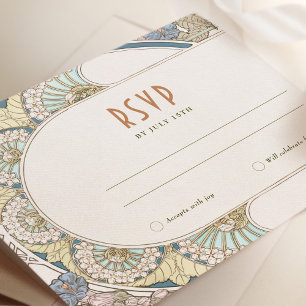 Convites Casamento RSVP Inserir Vintage Art Nouveau por Muc