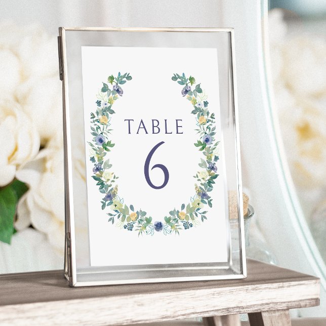 Convites Casamento ruivo floral de coroa azul boêmia (Criador carregado)