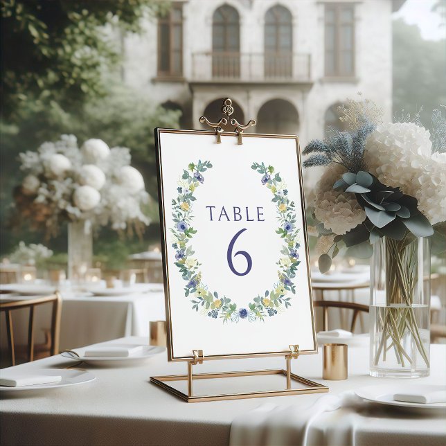 Convites Casamento ruivo floral de coroa azul boêmia (Criador carregado)