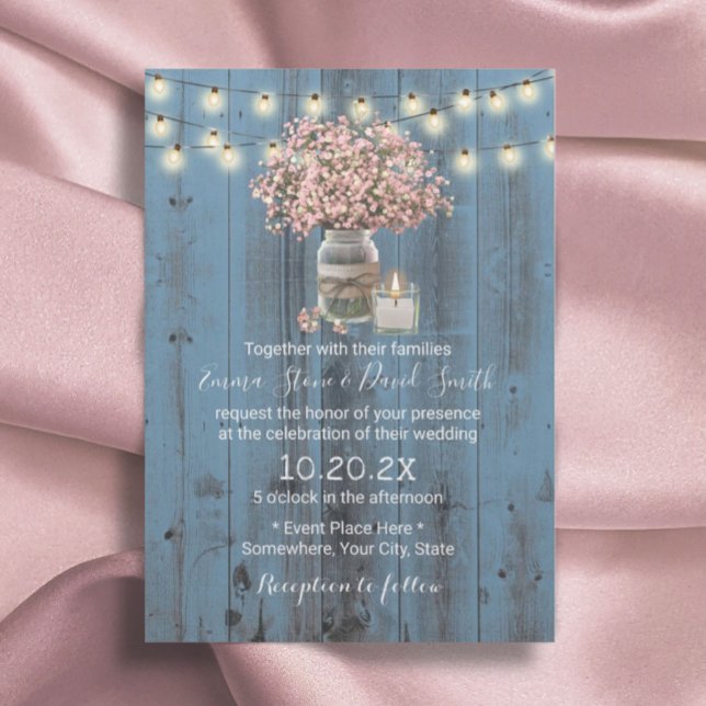 Convites Casamento Russo Azul-Dusty Jar Dusty (Criador carregado)