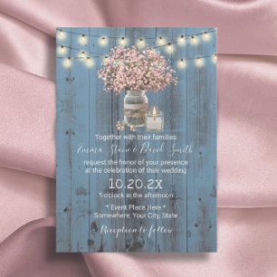 Convites Casamento Russo Azul e Azul do Jar Dusty