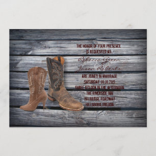 Convites Casamento Russo Barn Wood Western Cowboy