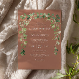 Convites Casamento Russo Boho Eucalyptus Arch Terracotta