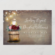 Casamento Russo Burgundy Vinho Floral Barrel Lante