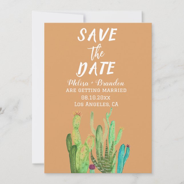 Convites Casamento Russo da Arizona do Deserto de Terracott (Frente)