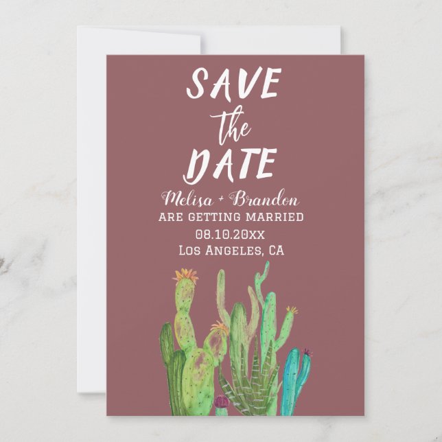 Convites Casamento Russo da Arizona do Deserto de Terracott (Frente)