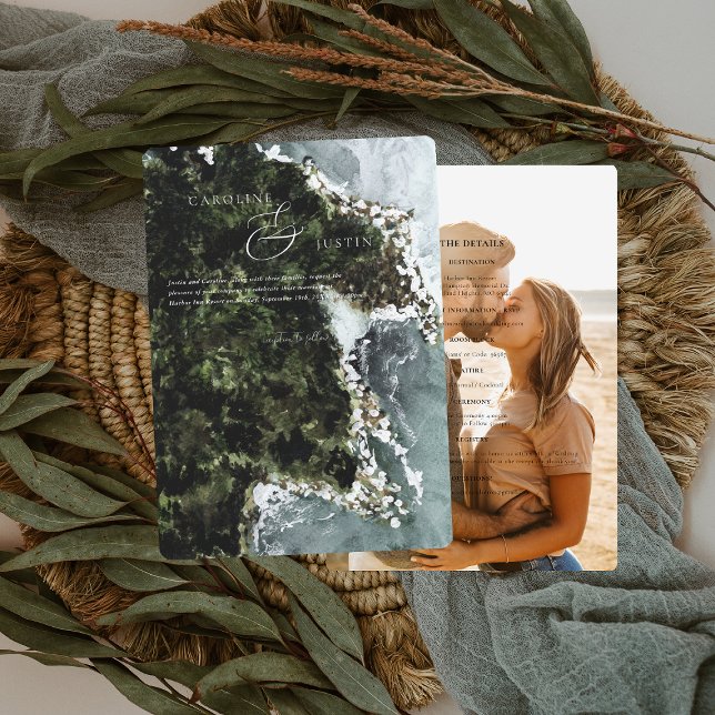 Convites Casamento Russo da Costa Oeste com Watercolor (Criador carregado)