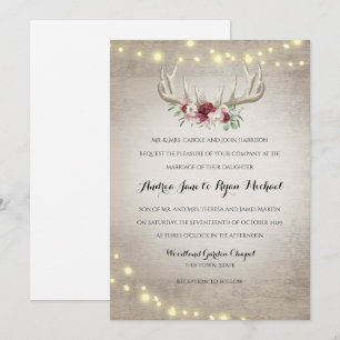 Convites Casamento Russo das Luzes de Corda e Deer Antlers